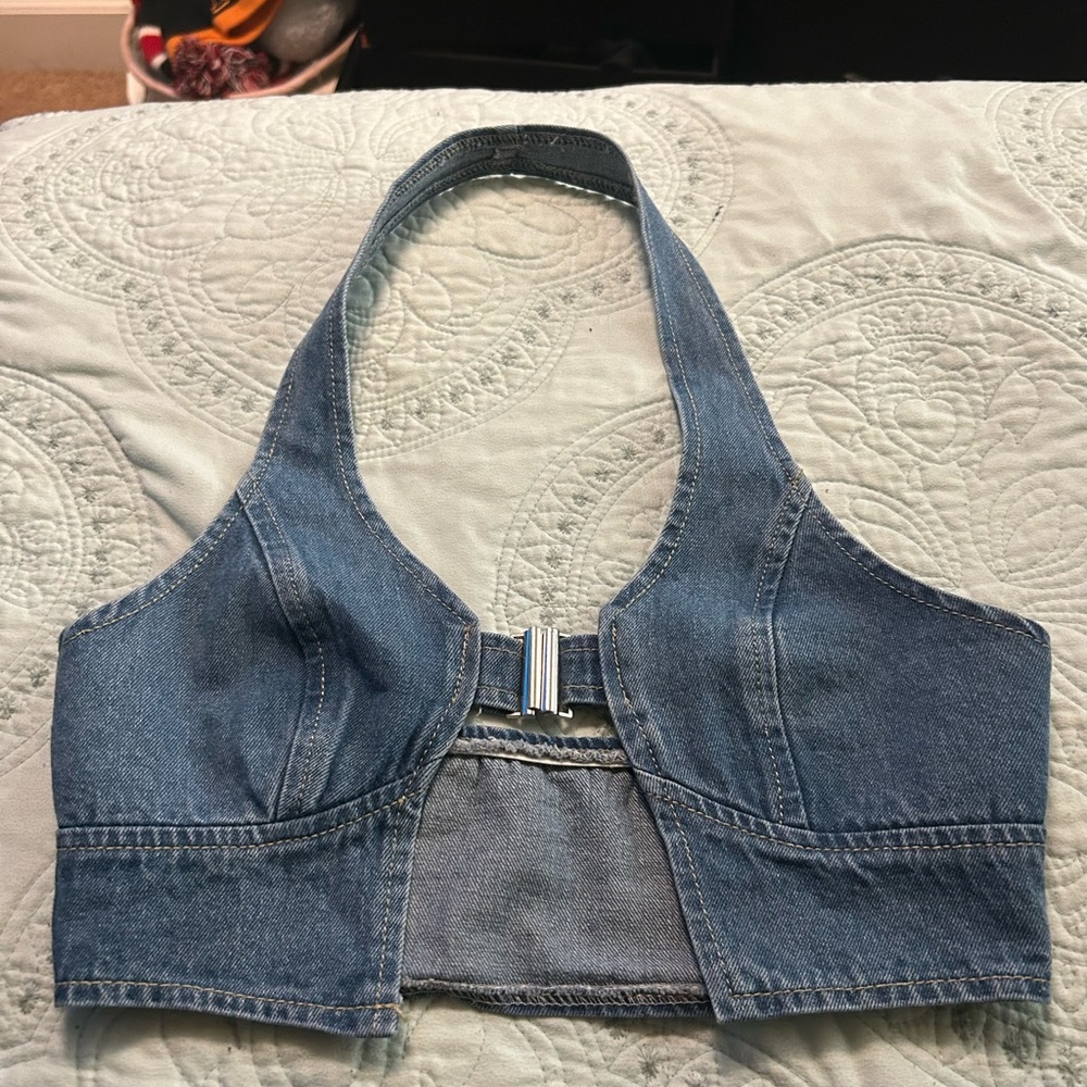 SHEIN Blue Crop Top Trendy and Chic